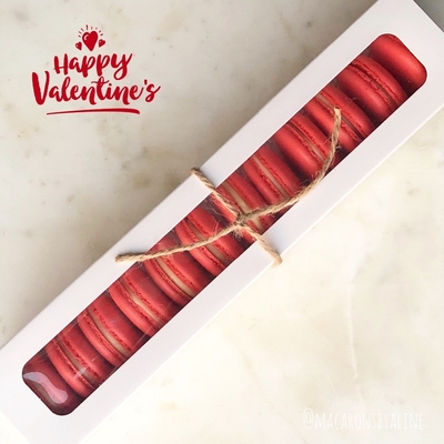 6in1 23 센티미터 길이 마카롱 윈도우 박스 비어 있는 발렌타인들 초콜릿 상자