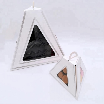 상자를 패키징하는 트라이앵글 피라미드 형상 작은 케이크를 패키징하는 마카롱 상자