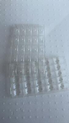 마카롱 25개 플라스틱 트레이 - 식품 등급 PET, 0.55mm 두께, 재사용 가능한 마카롱 포장 트레이