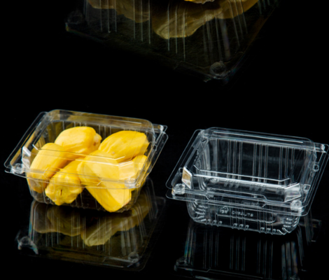 clamshell punnet   one‑piece hinged box  clear blister container grocery fruit container fruit display box