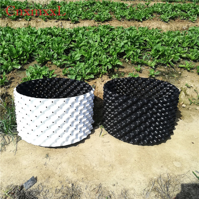 버킷을 잘라내는 뿌리 성장 백색 0.9 밀리미터 HDPE 가소성 공기 포트 온실 공기