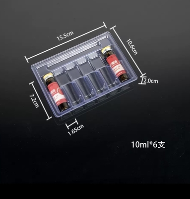 10ml 구강 액체 Ampoule 트레이 PET 투명 진공 트레이, 5개의 패키지, 10개의 패키지, 12개의 패키지