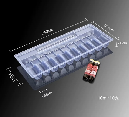 10ml 구강 액체 Ampoule 트레이 PET 투명 진공 트레이, 5개의 패키지, 10개의 패키지, 12개의 패키지