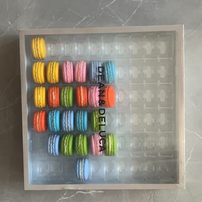 12 PCS PET 플라스틱 마카론 컨테이너 엠보스 인쇄 처리