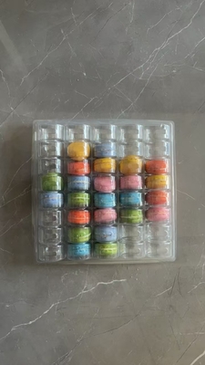 마카론 40 투명한 수공예 상자 마카론 트레이 포장 초콜릿 포장 상단 및 하단 덮개 케이크 포장 공급자