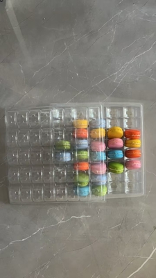 마카론 40 투명한 수공예 상자 마카론 트레이 포장 초콜릿 포장 상단 및 하단 덮개 케이크 포장 공급자