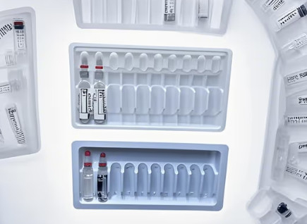 투명한 플라스틱 앰풀 앰풀 1 ml, 2 ml, 3 ml, 5 ml, 10 ml 플라스틱 투여 용 용품 트레이 블리스트는 사용자 정의 할 수 있습니다.