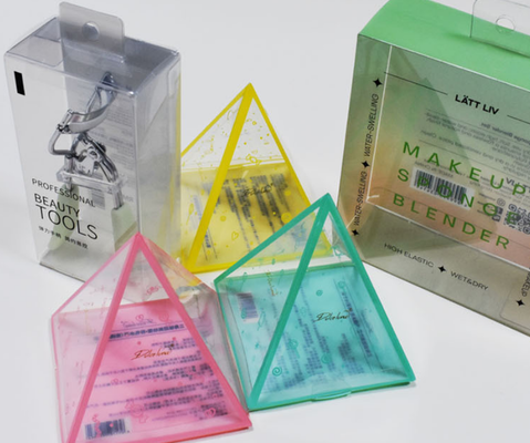 로고 인쇄가 있는 맞춤형 PVC 플라스틱 포장 상자, 접이식 PET 선물 상자, 맞춤형 PP 가루로 구성된 투명한 색상 상자