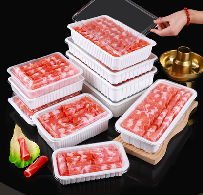 clamshell punnet   one‑piece hinged box  clear blister container grocery fruit container fruit display box