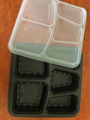 PP 식품 용기, 5칸 PP 일회용 식품 용기, 5칸 PP 식품 용기, 5칸 식품 포장 용기